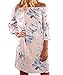 YOBECHO Women Summer Off Shoulder Strapless Floral Print Pleated Dresses(Fake Seller:yujinxiu) (Large, Bare Pink)