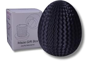 JHBEEY Egg-Shaped Maze Gift Box - Money Box for Cash Gifts, Puzzle Box for Boys & Girls, Easter Gift Box with Hidden Compartments, Easter Present for Birthdays & Special Occasions (Black)
