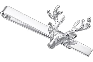 Asienice Christmas Tie Clips for Men 14k Gold Plated Silver Tie Pins with Cute Animal Deer/Lion/Dog/Cat Tie Bars Necktie Suit Tie Accessories Jewelry