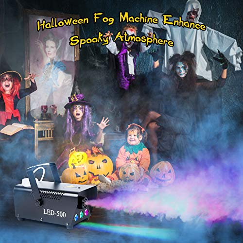 【2019 Upgraded】Fog Machine with Lights,Wireless Remote Control MOMSIV Portable Smoke Machine with Colorful LED Lights for Christmas,Holidays,Parties,Weddings,Halloween (500W) - Thumbnail 4