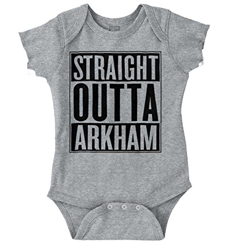 Straight Outta Arkham Funny Batman Compton DC Comic Nerd Baby Romper Bodysuit