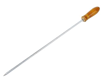 Somani 12 Wooden Handle & Stainless Steel Metal BBQ Barbecue Skewers Barbecue Grilling Accessories Kabobs Sticks Grilling Skewers Set Reusable BBQ Sticks Shish Kabobs (Pack of 3)