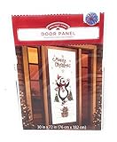 Christmas Holiday Door Panel Cover ~ Ice Skating Penguin ~ Measures 30 x 72