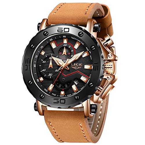 eloj-de-Pulsera-para-Hombre-LIGE-Deportivo-Resistente-al-Agua-Militar-multifuncion-cronografo-de-Cuarzo-Negro-con-Calendario-y-Correa-de-Piel