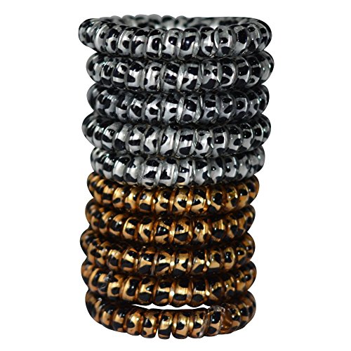 Bzybel 10 Pcs Colorful Telephone Wire Cord Elastic Head Tie Hair Band Hair TIes Ponytail Holders