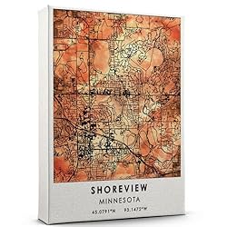 Shoreview Map Poster, Minnesota Map Art Poster, Map