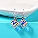 CAT EYE JEWELS Colorful White Swarovski Elements Crystals Earrings S925 Sterling Silver Dangle Drop Earrings for Women E02-SWD-W