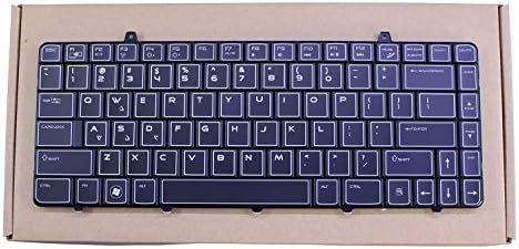 New Relacement US Backlit Keyboard for Dell Alienware M11X R1 R2 M11X-R1 M11X-R2 Series, Black Color, US Layout, 0X9H3Y V109002DS1 PK130CW1A04