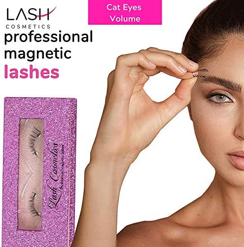 Lash Cosmetics Magnetic Eyelashes for the Volume Glam Look. Full Eye False Eyelashes with Thin Comfortable Magnets for Easy and Quick Applying.