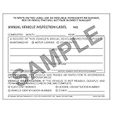 20 Annual Vehicle Inspection Label - Vinyl w/Mylar Laminate