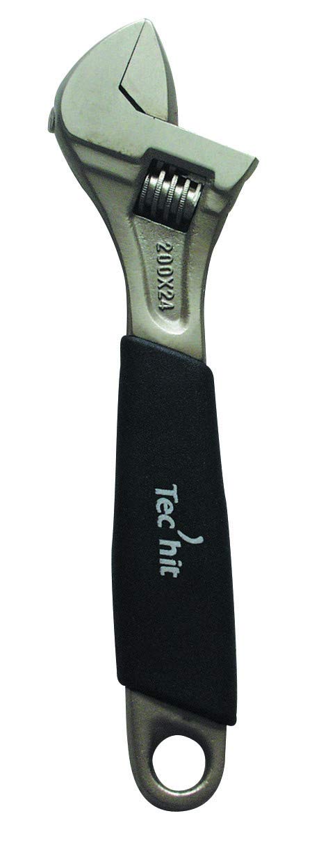 TEC HIT 351300 – Adjustable Wrench – Sheathed – Very Resistant to Torsion – Ergonomic Handle – 300 mm – Grey