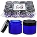 Beauticom 2 oz./ 60 Grams/ 60 ML (Quantity: 36 Packs) Thick Wall Round COBALT BLUE Plastic LEAK-PROOF Jars Container with BLACK Lids for Cosmetic, Lip Balm, Creams, Lotions, Liquids