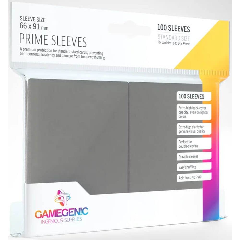 Gamegenic Prime Sleeves (100-Pack) 66 x 91mm Standard, Trading Card Accessory Matte Grey