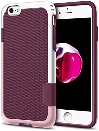 iPhone 7 Case, Amotus Hybrid 3 Color Impact Resistant Slim Cute Women Girls Cover Dual Protection Shell Hard TPU Case for Apple iPhone7 4.7" (Wine Red)