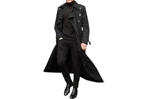 HUEAHDOU Waterproof Trench Coat Men Winter Trenchcoats Lapel Long Jacket Double Breasted Overcoat Soft Elegant Windbreaker
