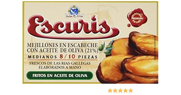 Escuris Mejillones Escabeche Fritos en Aceite de Oliva - 3 ...