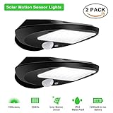 Solar Lights Outdoor,SOLMORE 30 LED Solar Motion Sensor Solar Security Lights, Solar Powered Porch Light Waterproof Night Light PIR Sensor for Driveway Garden Wall Deck Yard Stairway Step (2 PACK)