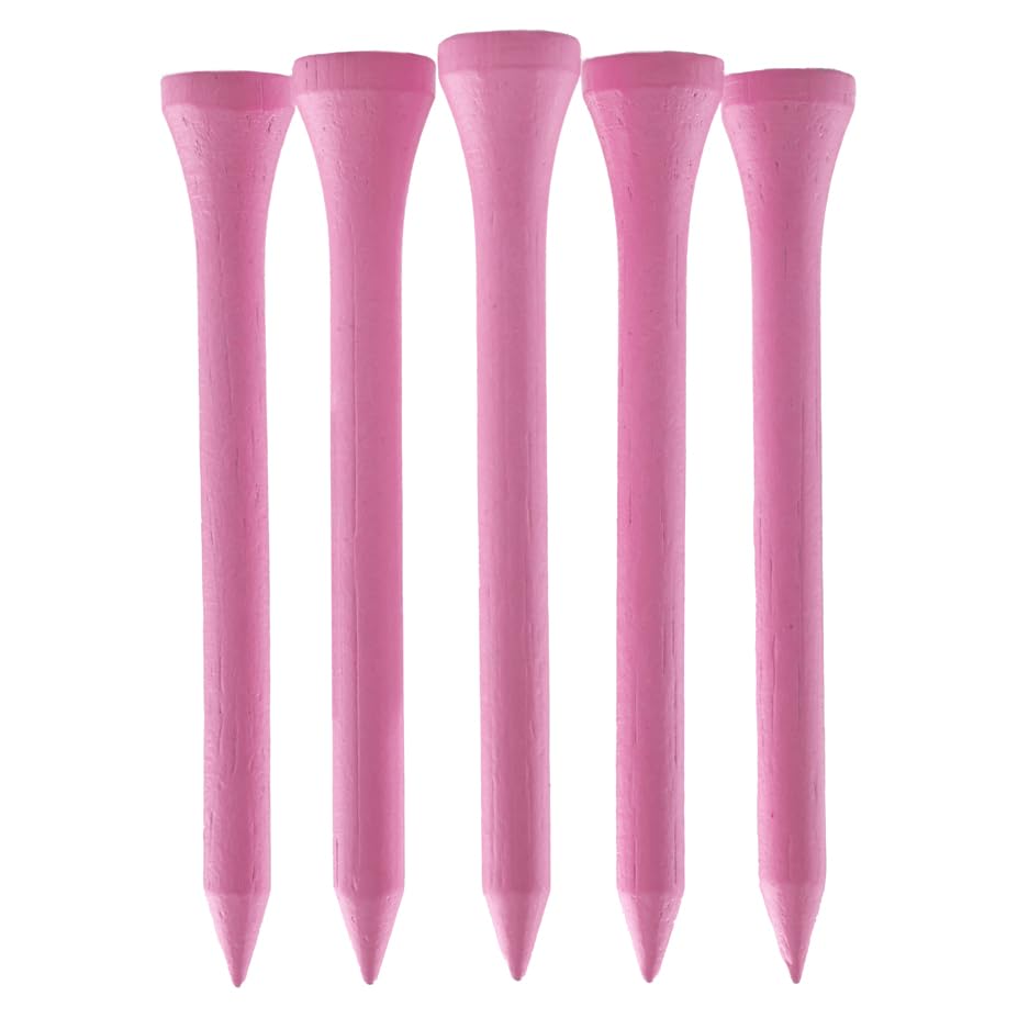 TH Golf Bamboo Golf Tees 70mm | Pack of 50 & 100 | Multiple Colour Options | Premium Eco Friendly Sustainable Durable Bamboo Golf Tees (Pack of 100, Light Pink)