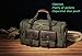BLUBOON Canvas Duffle Bag Weekender Overnight Travel Tote Bag with Shoe Compartment Oversized Genuine Leather Carry on Bag for Mens and Women (Army Green)