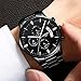 NIBOSI Men's Watches Luxury Fashion Casual Dress Chronograph Waterproof Military Quartz Wristwatches for Men Stainless Steel Band Black Color