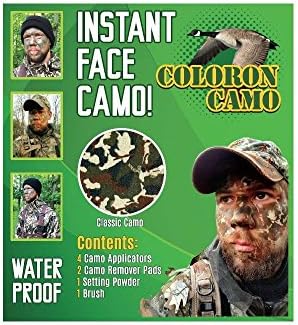 Instant Camo Face Makeup Kit by ColorOn Professional - Waterproof, Sweat &amp; Crease Proof, Odorless Ready Wear Military Makeup for Hunters (Classic Camo)