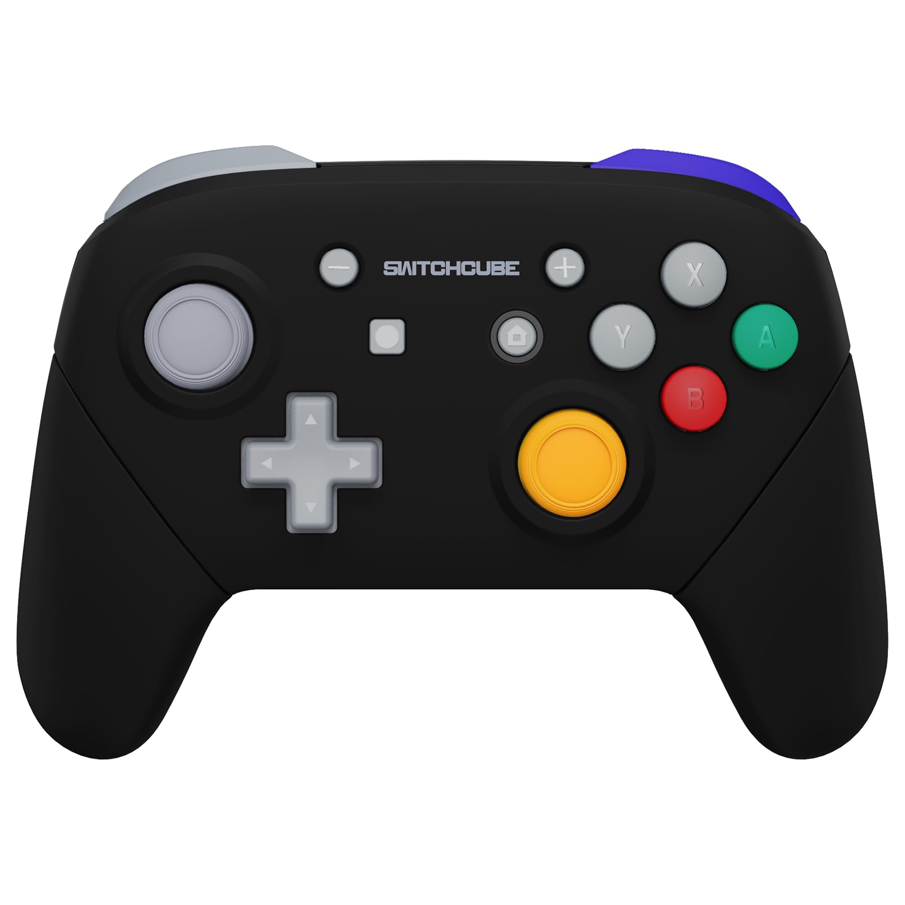 eXtremeRate Classic SwitchCube Style - Black Faceplate Backplate Handles for Nintendo Switch Pro Controller, Soft Touch Replacement Grip Housing Shell Cover with Buttons for Nintendo Switch Pro