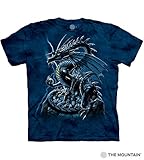 The Mountain Men's Skull Dragon T-Shirt, Blue, Small