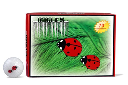 ICICLES Women's V Golf Lady Bug Logo Ball, White