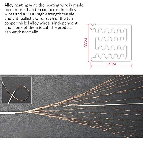 PER Car Seat Heating Pad Cushion Vehicle Seat Heater Adjustable Temperature With Cigarette Lighter Plug For Winter 52×45 CM