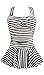 MiYang Women's One Piece Striped Slim Swim Dress Bathing Swimwear Size tag XL/US size M