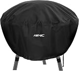 AWNIC Fire Pit Cover Round 76cm Waterproof 420D Polyester with Hook Fasteners view 1