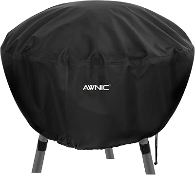 AWNIC Fire Pit Cover Round 76cm Waterproof 420D Polyester with Hook Fasteners