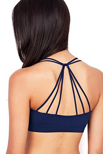 Pink Ice Women's Soft Breathable Sports Bra (Navy Blue)