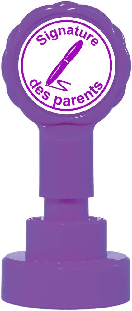 Tampon Auto-Encreur Pour Enseignants 'Belle Écriture' Avec Hérisson - Encre Pourpre, Rechargeable, 22mm, Housse De Protection