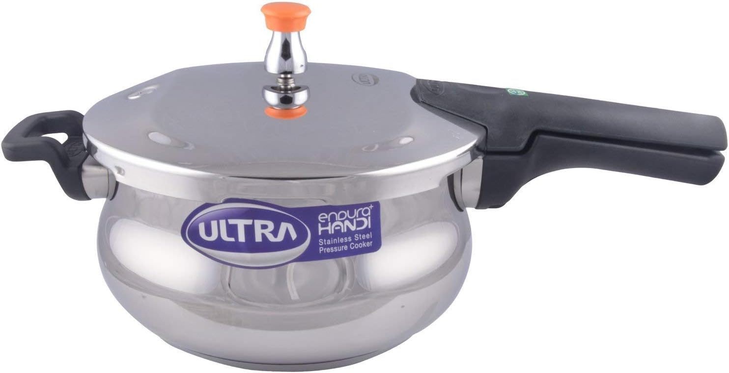 ULTRA Endura+ Induction Base Stainless Steel Pressure Cooker, 5.5 Litres, Silver