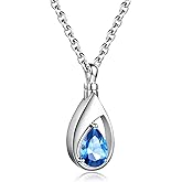 Sariel 925 Sterling Silver Cremation Jewelry Memorial CZ Teardrop Ashes Keepsake Urns Pendant Necklace for urn Necklaces Ashes Jewelry Gifts