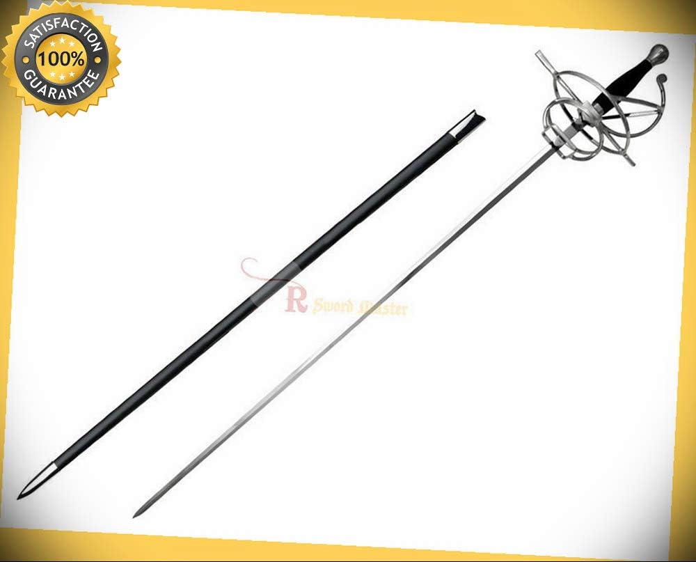 46'' Renaissance Rapier Fencing Sword with Swept Hilt Guard Brand New perfect for cosplay outdoor camping