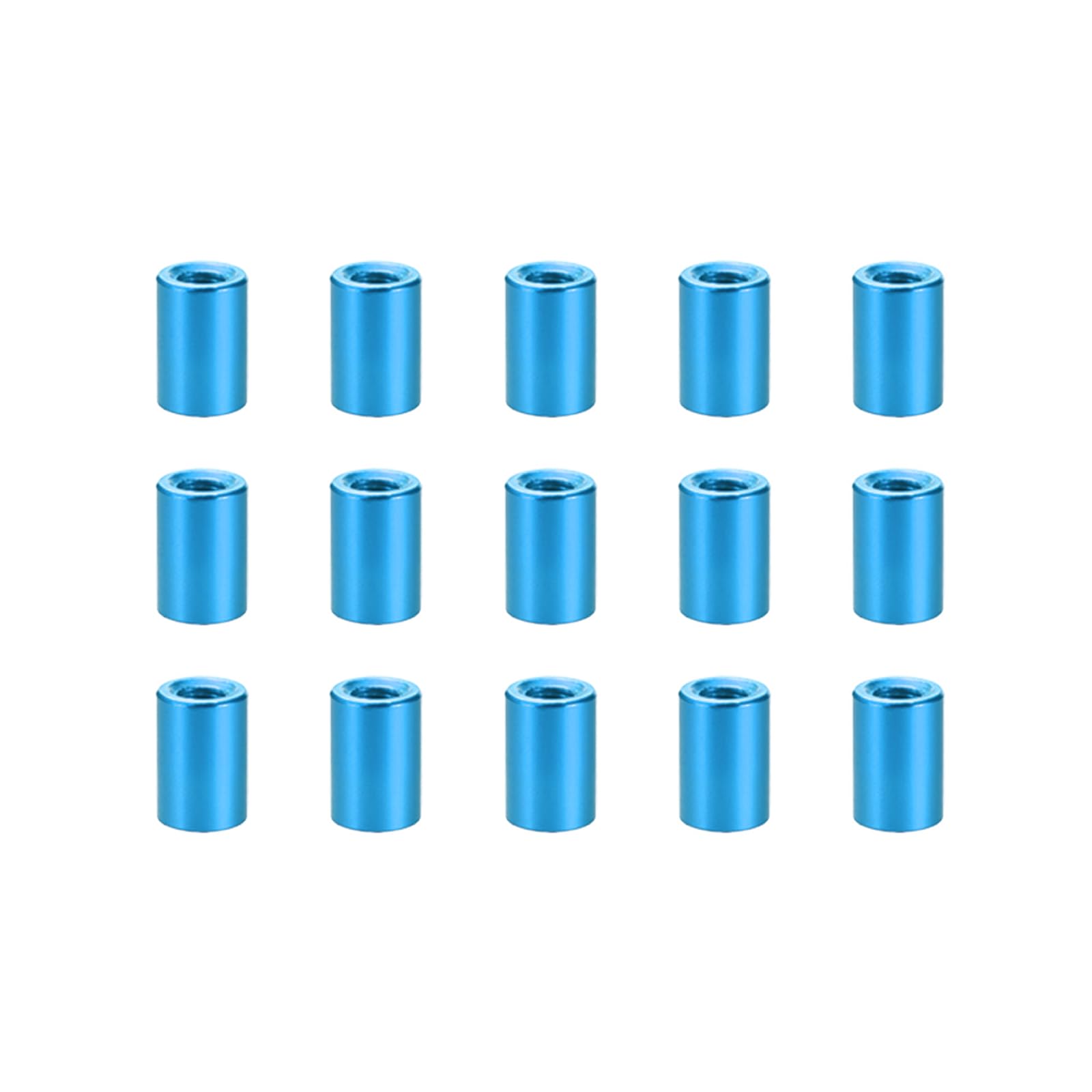 YOKIVE 15 Pcs Standoff Spacer, Aluminum Round Straight Spacer | Prevent Joint Deformation, Great for Robot, Drone (Blue, M3, 8mm)