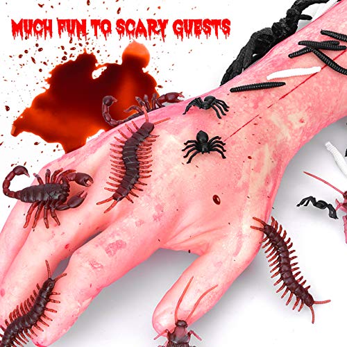 image for VIVREAL Halloween 120 Pieces ABS Realistic Bugs, 8 Kinds Fake Assorted