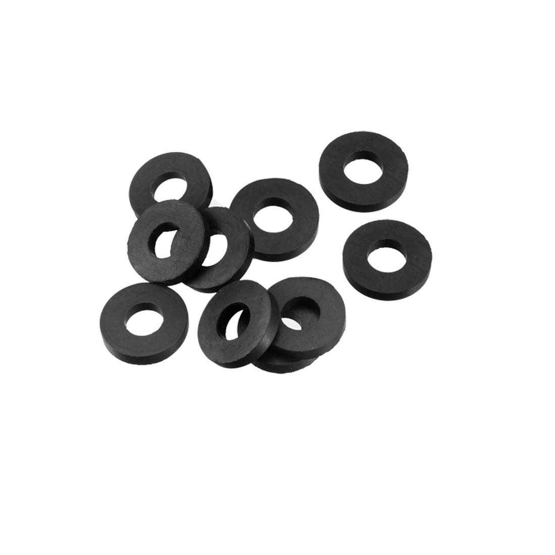 sourcingmap Rubber Flat Washers 18mm OD 8mm ID 3mm Thickness for Faucet Pipe Water Hose, Pack of 10