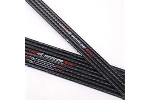 ACCMOS 12pc ID 6.2mm Pure Carbon Arrow Shafts Custom 28.5/29/30/31/32.5/33Inch Spine 200/250/300/350/400/500 for 20-95LB Recurve Compound Bow