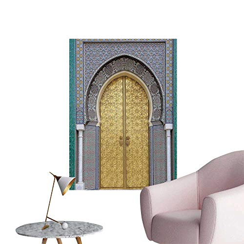 Modern Painting mAnDoors Morocco Gold Doorknob Ornamental Carved ntricate Artistic Bathroom Home Decoration,32"W x 56"L