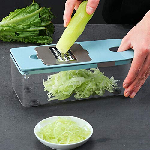 Jzenzero 8 in 1 Multi-Functional Manual Onion Chopper Vegetable Slicer Household Tool