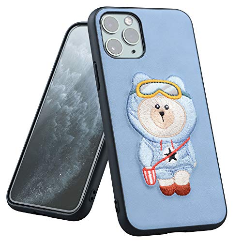 PZOZ Case Compatible with iPhone for Magsafe,Hard Cover Camera Lens Protector Phone Stand Matte Clear PC+TPU Shockproof Protection Accessories (11 Pro Max, embroidery)