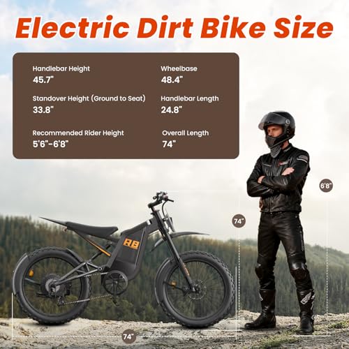 Flydone Electric Dirt Bike for Adults, 𝟰𝟬𝟬𝟬𝗪 𝗣𝗲𝗮𝗸 Motor, 56 km/h Max Speed, 104+ km Range, 19" Fat Tires, Hydraulic Disc Brakes