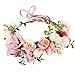 Fashion Lily Flower Headband Hair Wreath Bridal Floral Crown Headdress Bohemian Garland for Wedding Festival Pink