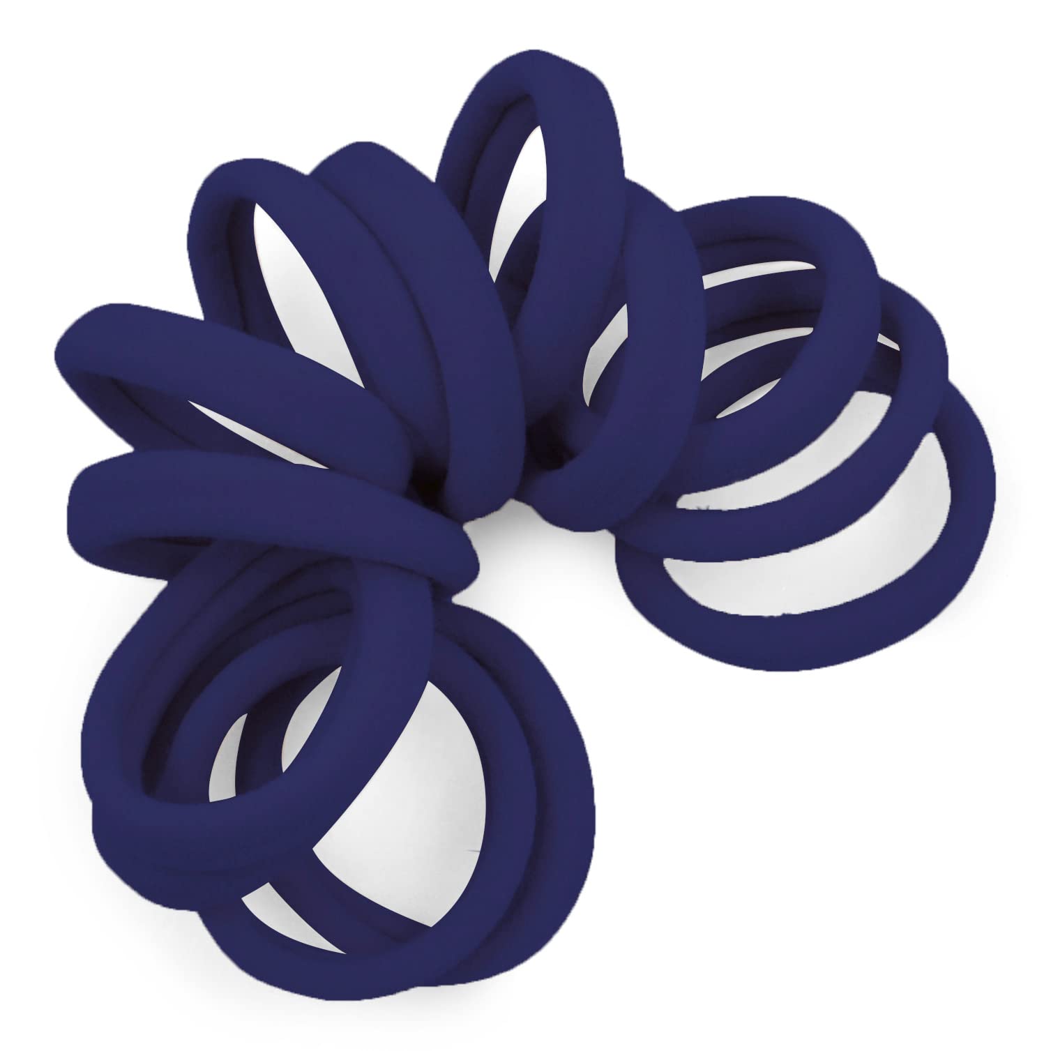 Cyndibands Navy Blue Seamless Hair Ties, Elastic Fabric Ponytail Holders - 12 Count — image 1