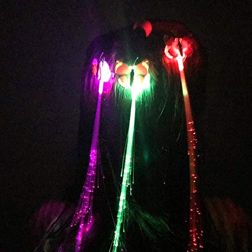 image for HongFu 12 Pack Alternating Multicolor LED Light-Up Flashing Fiber Opti