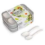 Deluxe Bento Lunch Box Set, 2 Leakproof Containers With 4 Compartments, FDA Approved and BPA-Free Meal Box For Adults and Kids, Ideal For Food Prep and Meal Planning, By Bowlfarm