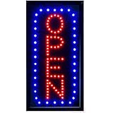 LED Neon Open Sign for Business: Electric Lighted Store Signs with Flashing Mode (Vertical 19 x 10 inches, Model 5)